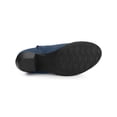 thumbnail image 3 of Unique Bargains Women's Chunky Heels Side Zipper Ankle Booties DarkBlue US 9.5, 3 of 8