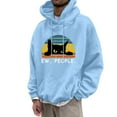 thumbnail image 1 of LUOGENLI Hoodies for Men with Designs Heavyweight Pullover Hooded Sweatshirt with Front Pocket and Adjustable Drawstring for Casual Comfort Hoodies for Men Zip up Light Blue Size S, 1 of 4