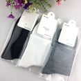 thumbnail image 4 of harmtty Winter socks 3 Pairs Cotton Socks Breathable Solid Color Super Soft Sweat-absorbent Non-Fading Protective Washable Men Cozy Mid-Tube Socks for Men Grey, 4 of 7