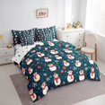 thumbnail image 3 of Manfei Cute Penguin 7pcs Bedding Comforter Set,Merry Christmas Queen Bedding Sets,White Snowflake Red Xmas Ball Queen Sheet Sets For Girl Kids,Breathable Home Decor Reversible, 3 of 8