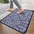 thumbnail image 4 of Blue Ethnic Paisley and Floral Pattern Door Rugs,Washable Non Slip Door Mats Indoor,Decorative Door Mats,Entry Mat Indoor for Entrance,Bedroom,Kitchen,Bathroom,30"x17", 4 of 6