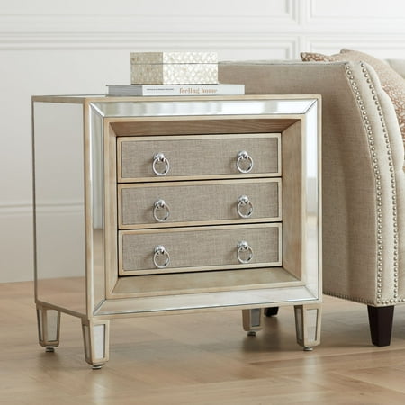 55 Downing Street Mira 28 Wide 3 Drawer Mirrored Accent Table 55 Downing Street Mira 28 Wide 3 Drawer Mirrored Accent Table