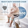 thumbnail image 2 of KEKOY Shower Chair with Back 500lb, Height Adjustable Bath Chair for Shower, Heavy Duty Bath Stool for Tub for Elderly, Senior, Handicap, Tool-Free Assembly, 2 of 10