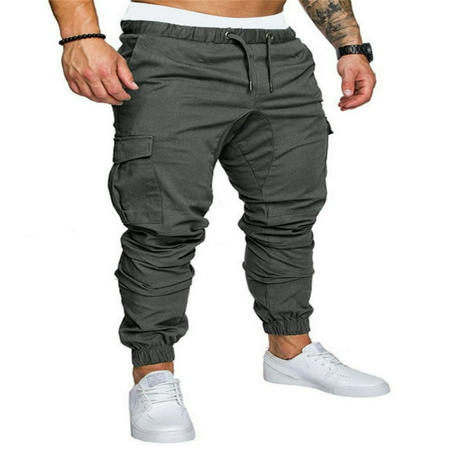 Pantalon Slim Fit Urbain Jambe Droite Décontracté Crayon Jogger Cargo pour Hommes
