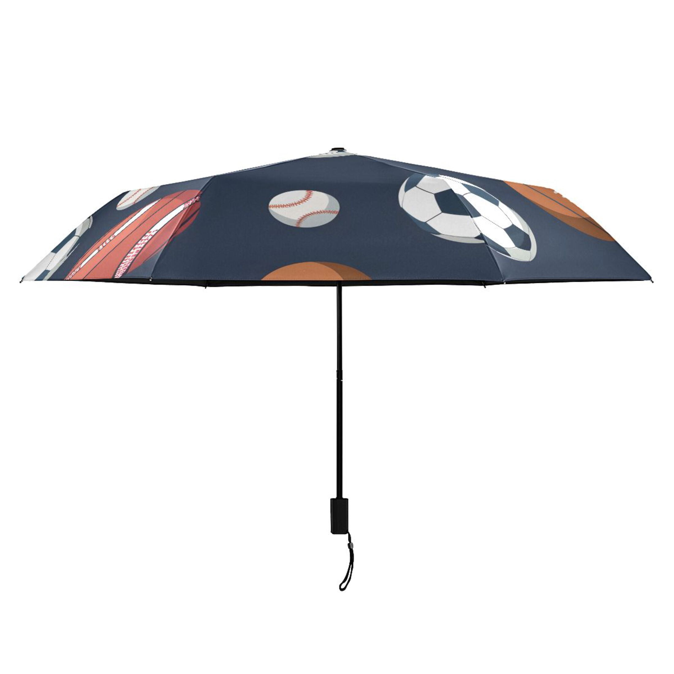 ALAZA Football Baseball UPF 50+ Compact Folding Umbrella for Rain Travel Umbrella Packable