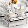 thumbnail image 4 of PHANCIR Clear 4-Tier Stackable Desk Organizer, Horizontal Paper File Tray, Desktop Document Sorter & Storage for Office, Home, School, Holds A4, Letters, Notebooks, Books & Office Supplies, 4 of 8
