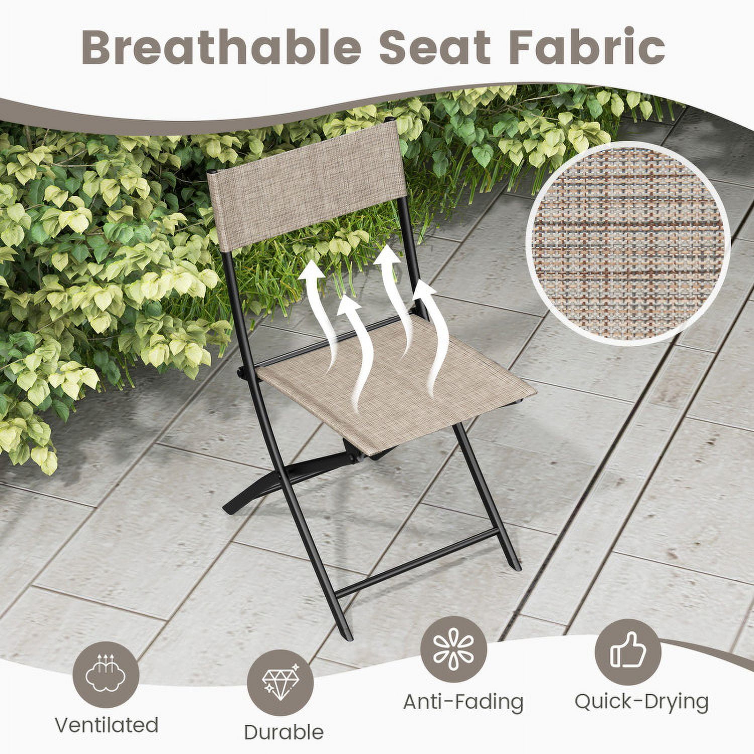 Aimee Lii Patio Folding Chairs Set of 4 Lightweight Camping Chairs with Breathable Seat, Outdoor Patio Set, Brown Aimee Lii Patio Folding Chairs Set of 4 Lightweight Camping Chairs with Breathable Seat, Outdoor Patio Set, Brown
