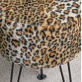 thumbnail image 2 of Home Soft Things Faux Fur Stool - Leopard - Black Leg - 13x13x17", 2 of 7