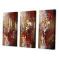 thumbnail image 3 of Designart "Ancient Revelations Gold and Red Abstract V" Abstract Painting Wall Art Set Of 3 - Modern Gold Gallery Wall Set For Home Decor, 3 of 6