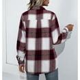 thumbnail image 3 of Chaqueta a cuadros,Chaqueta a cuadros para mujer, abrigo con cuello vuelto de otoño, prendas de vestir exteriores de manga larga, durabilidad extendida, 3 of 7