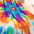 thumbnail image 3 of Colorful Rainbow Tie Dye Spiral Pattern Blanket,Comfortable Soft Lamb Wool Throw Blanket,All Season,Warm Lightweight Blankets for Sofa Bed Couch Living Room Chair,60"x80", 3 of 4