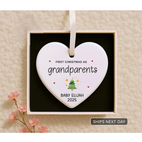 First Year as Grandparents Ornament 2025, Baby Keepsake, Grandma and Grandpa Ornament, Family Memory Décor