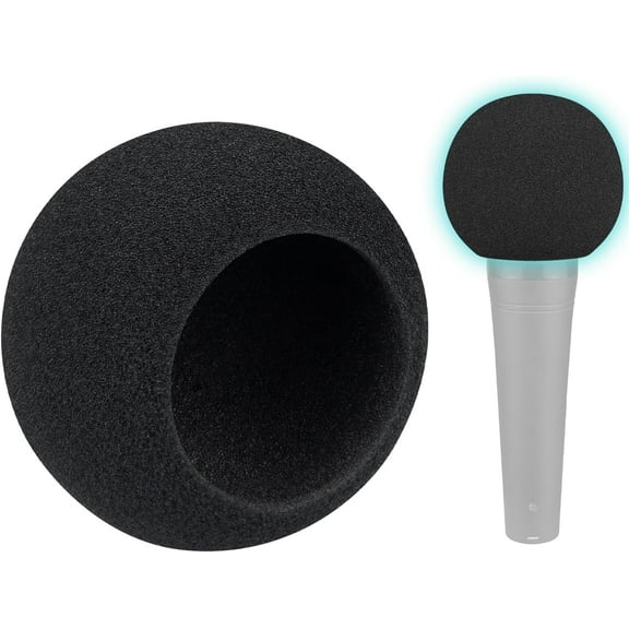 SOULWIT 4Pcs Microphones Pop Filter for Shure SM48/PGA48/PGA58, Protective Mic Cover Windscreen Foam - Black