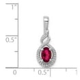 thumbnail image 3 of Sterling Silver Created Ruby & Diam. Pendant Charm, 3 of 4