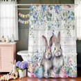 thumbnail image 6 of Shower Curtain, Easter Bunny Colorful Eggs Waterproof Shower Curtain Set with Hooks for Bathroom Showers,Stalls and Bathtubs,72x72In Flower Leaf Retro Wood Grain, 6 of 9