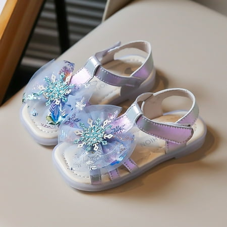 

Cathalem Big Kids Slides Girls Summer Sandals Kids Girls Bow Flip Flops Rhinestone Children Fashion Pool Shoes for Toddlers Blue 3.5 Years