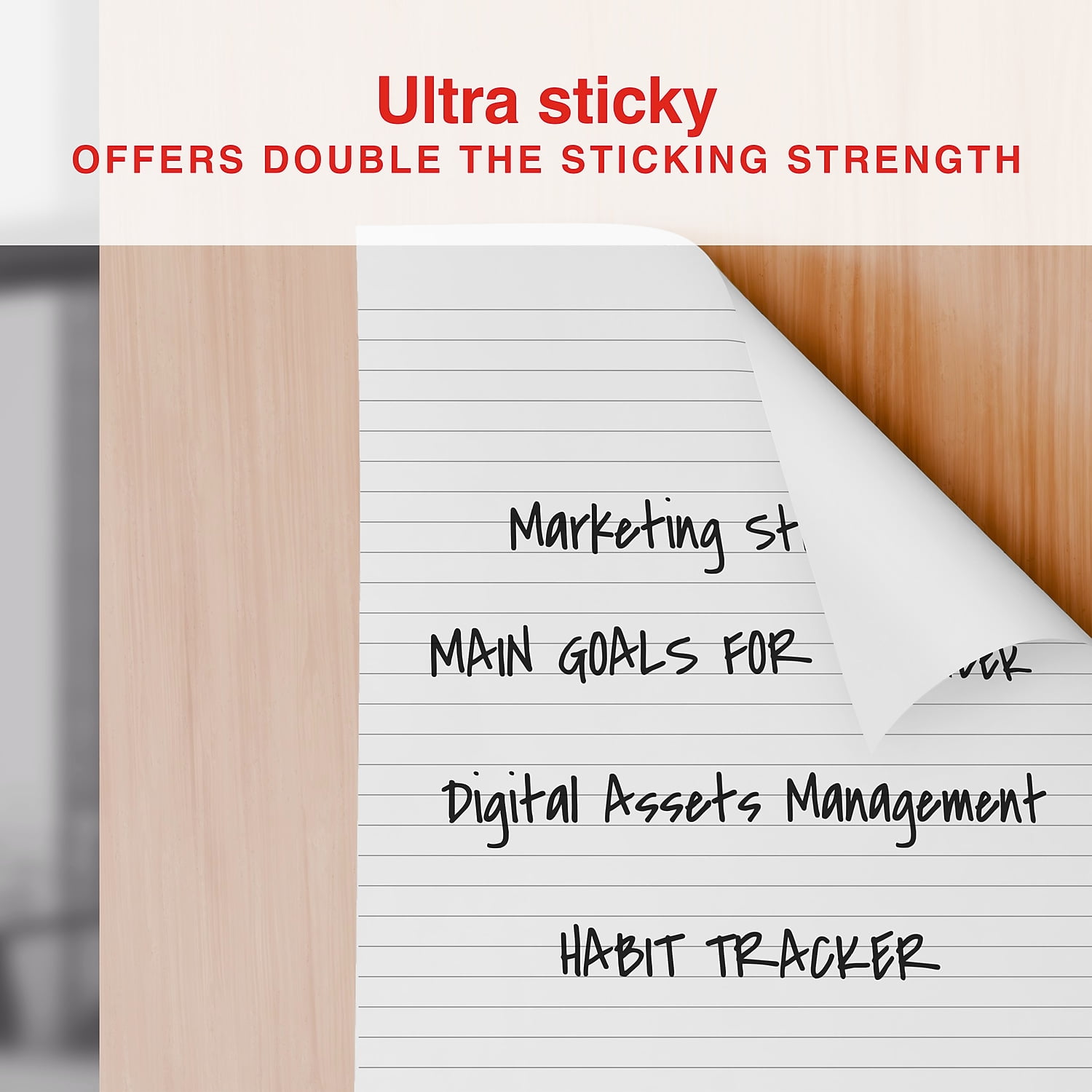 Staples Ultra Sticky Wall Easel Pad 25" x 30" Lined 30 Sheets/Pad 6 Pads/Pack (ST62842)