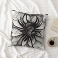 thumbnail image 6 of ZICANCN Flower Drawn Black Ink Creative Throw Pillow Covers, Bed Couch Sofa Knit Decorative Pillow Covers for Living Room Farmhouse, 22"x22", 6 of 8
