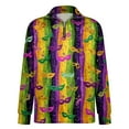 thumbnail image 3 of LNZGNM Mens Mardi Gras Shirts 1/4 Zip Up Big and Tall Printed Sweatshirts Stand-Up Collar Long Sleeve Top Casual Carnival Outerwear,Orange 2XL, 3 of 7