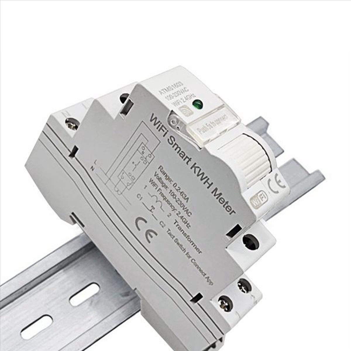 2X Tuya Smart WiFi Electricity KWH Meter Din Rail Single Phase AC 110V 230V CT AC Meter App Real Time Monitor(63A)