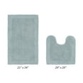 thumbnail image 3 of Better Trends Edge Blue 100% Cotton Reversible 2 Piece Bath Rug Set, 20" x 20" | 21" x 34", 3 of 4