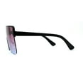 thumbnail image 3 of Flat Top Half Rim Oversize Shield 80s Fashion Sunglasses Black Burgundy Blue, 3 of 4