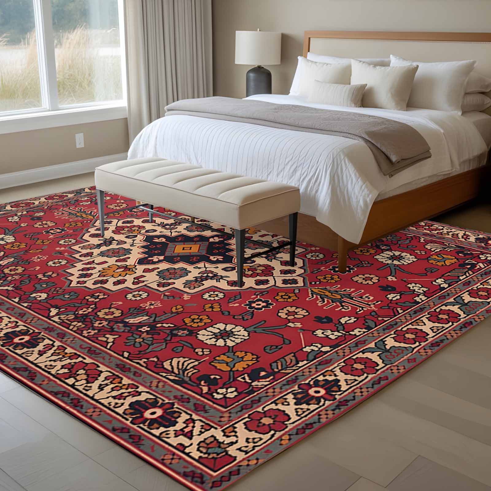 Large Area Rugs for Living Room Bedroom, Boho Southwest 6'x9' Rug Washable Carpet Runner Indoor Outdoor, Vintage Farmhouse Ethnic Aztec Tribe Art Non Slip Floor Mats Rug for Kitchen, Playroom