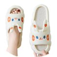 thumbnail image 3 of WOYY Women's Linen Slippers Cartoon Soft Soled Open Toe Slippers Anti- House Shoes, 3 of 8