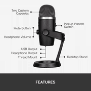 Blue Yeti Nano Premium USB Mic for Recording and Streaming (Blackout)