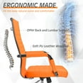 thumbnail image 3 of Homall Office PU Leather Chair with Lumbar Support and Armrest, Ergonomic Conference Chair, Orange, 3 of 7