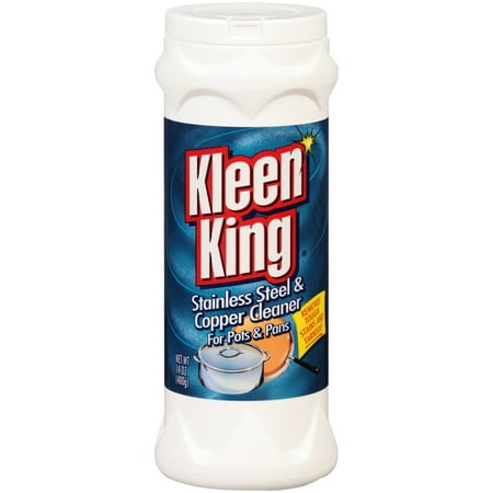 Collection Stainless Steel Finish - Kleen King® Stainless Steel & Copper Cleaner Powder for Pots & Pans 14 oz. Shaker