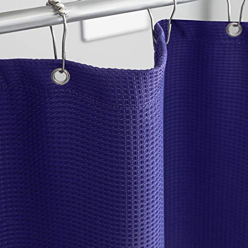 Whale Flotilla Waffle Weave Navy Shower Curtain Set 230gsm Heavy Duty Fabric For Bathroom Home Hotel With 12 Metal Roller Hooks Waterproof And Machine Washable 72 W X Com Whale Flotilla Waffle Weave Navy Shower, Navy Shower Curtain