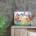 thumbnail image 3 of Butterfly Canvas Wall Art Colorful Wildflower Wall Decor Flower Picture Poster Abstract Floral Paintings for Bathroom Living Room Home Decorations 12X16 Inch, 3 of 6