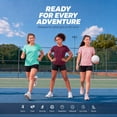thumbnail image 5 of Essenclo Girls Dry Fit Athletic Shirts, 3 Pack, Short Sleeve Crewneck Performance Tees for Sports & Activewear, Ages 3-36, 5 of 7