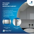 thumbnail image 2 of Croydex Williams Double Door Aluminium Bathroom Medicine Cabinet with Mirror in Silver (30X26in), 2 of 11