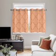 thumbnail image 5 of Orange Plaid Kitchen Curtains Short 45 Inch Length, Modern Farmhouse Simple Abstract Stripes Grommet Top Bedroom Living Room Curtains, Light Filtering Cafe Curtain Drapes 2 Panels Set 84''x45'', 5 of 9