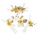 thumbnail image 1 of Minnieouse 4 piezas de peinetas de flores para boda, hermosos tocados de novia, adorno de vestir para mujer, accesorio de joyería de moda Accesorio para el cabello Amarillo, 1 of 6