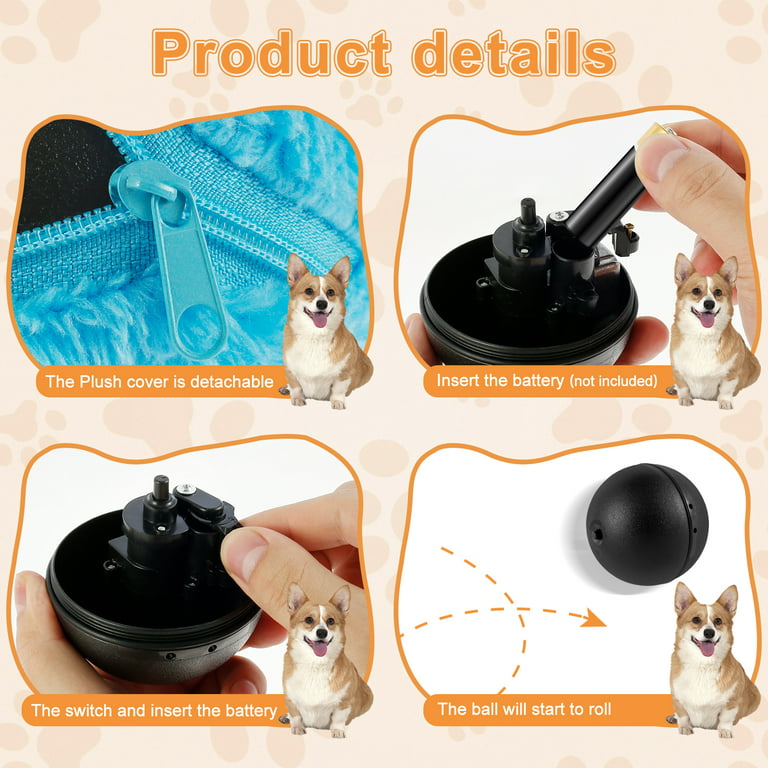 Qweryboo 5 Pcs New Poofplay Ball for Dogs, Active Rolling Ball for
