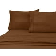 thumbnail image 2 of 600 Thread Count 100% Cotton Wrinkle Free Striped Sheet Set (Full, Brown), 2 of 3
