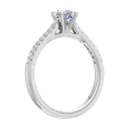 thumbnail image 2 of 1/2 Carat Prong Set Diamond Engagement Ring Band in 14K White Gold (Ring Size 10.5), 2 of 5