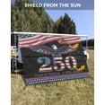 thumbnail image 3 of 4th of July RV Awning Sun Shade Screen 9'X15.3' 250 Years of Freedom Mesh Sunscreen Patriotic American Flag Eagle Awning Shade Screen with Zipper UV Blocker Completed Kits for RV Motorhome Camper, 3 of 7