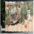 thumbnail image 4 of Ambesonne Vintage Car Shower Curtain, Rusty Broken Car, 69"Wx84"L, Brown Green, 4 of 5