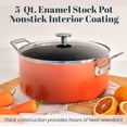thumbnail image 2 of Granitestone Diamond 5 Qt Nonstick Stock Pot Soup Pot Pasta Pot Stew Pot with Tempered Glass Lid-Oven & Dishwasher Safe, Coral, 2 of 6