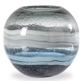 thumbnail image 2 of Torre & Tagus Andrea Handmade Swirl Glass Sphere Vase for Home Decor Living Room Centerpiece & Home Office, Blue, 2 of 4