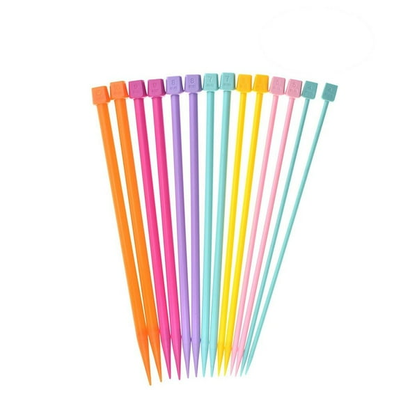 14pcs Plastic Crochet Knitting Needles for Sweater Scarf Making