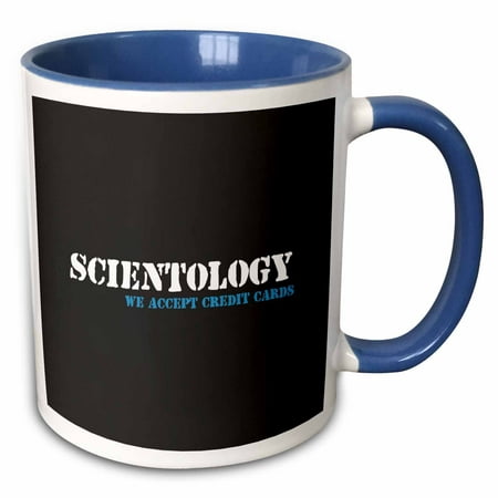 3dRose Scientology, We Accept Credit Cards - Two Tone Blue Mug,