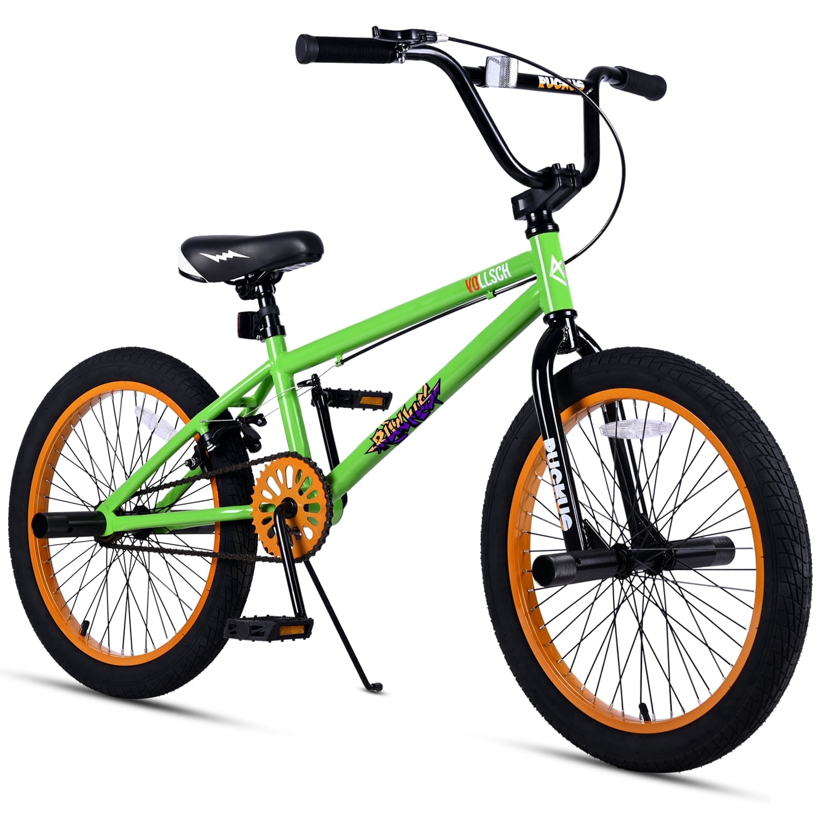 Vollsch Freestyle BMX Bikes 20 Inch Kids Bicycle for 8-15 Years Old Teens, Boys, Girls, Beginner-Lever Riders, Green
