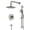 Brushed Nickel, variant on Sumerain Shower System, Brushed Gold Slide Bar Shower Faucet Set Complete, Shower Heads and 3-Spray Handheld,Valve and Trim Kit Included