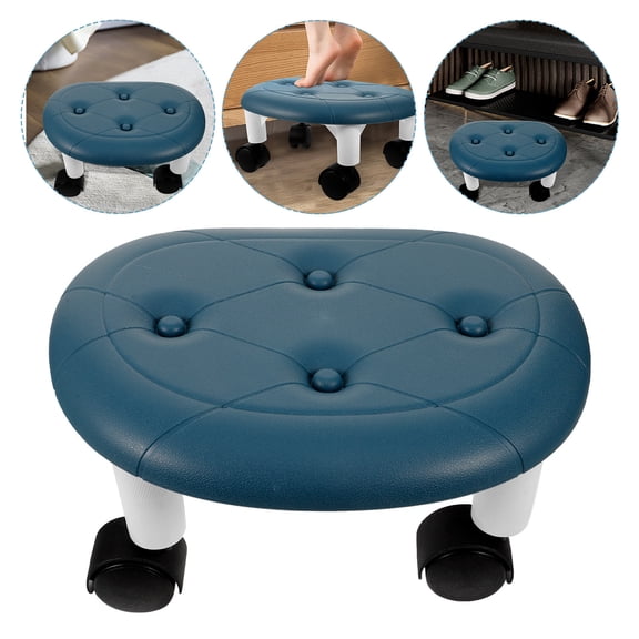 CRILSTYLEO Plastic Low Rolling Stool with Wheels for Home and Nail Salon