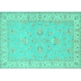 thumbnail image 1 of Ahgly Company Indoor Rectangle Oriental Turquoise Blue Traditional Area Rugs, 3' x 5', 1 of 4